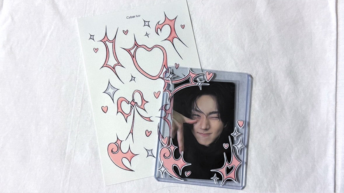 Cyber luv sticker sheet