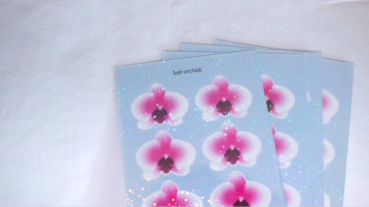 Holo sari orchid sticker sheet