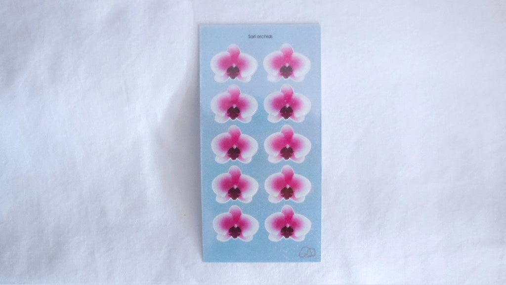 Holo sari orchid sticker sheet
