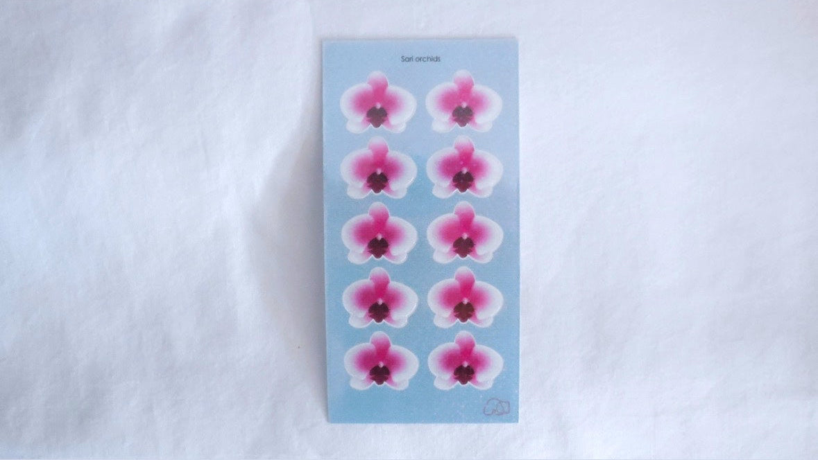 Holo sari orchid sticker sheet