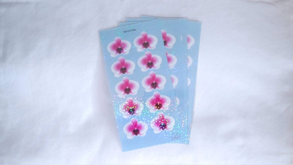Holo sari orchid sticker sheet