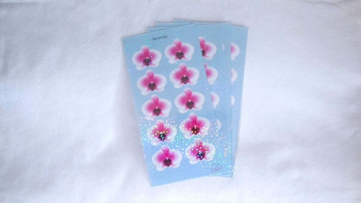 Holo sari orchid sticker sheet